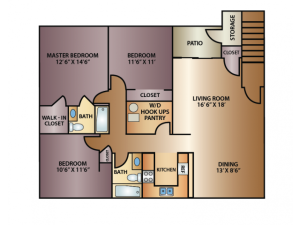 Cottonwood 3 Bed Floor Plan | Thorneberry | Pleasant Grove, UT Apartments