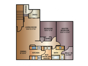Grove 2 Bed Floor Plan | Thorneberry | Apartments in Pleasant Grove, UT