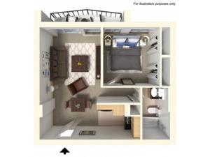 1 Bedroom, 1 Bathroom wBalcony