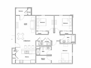 3 Bedroom floor plan Republic Palms