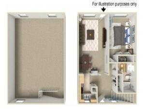 1 Bed Townhouse Floorplan