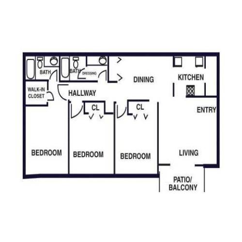 Chestnut 2 Bed Apartment Saddle Creek Apartments