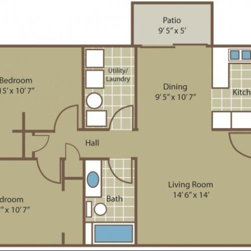 Falcon 1 Bed Apartment Wingpointe