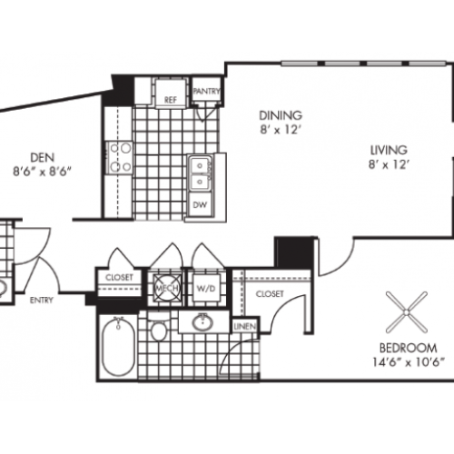 1BB 1 Bed Apartment Penrose Apartments