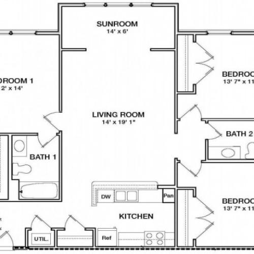 3 Bedroom HC 3 Bed Apartment Marsh View Place
