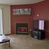 Polo Club living room with fireplace
