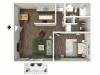 A1 Modern Renovation Floorplan: 1 Bedroom, 1 Bathroom, 652sqft