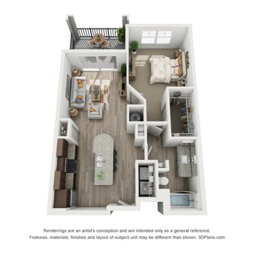 A1 - 1 bedroom, 1 bathroom apartment at Champions Vue Apartments