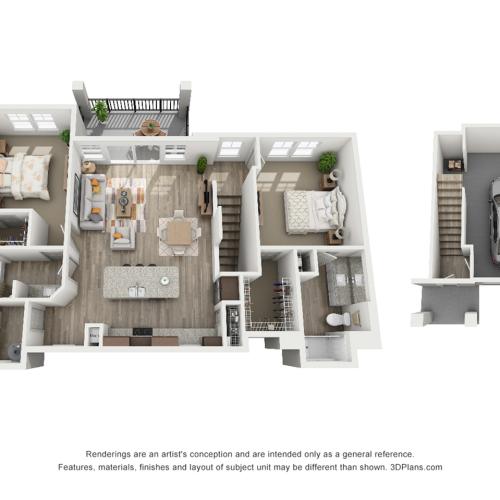 B4 - 2 bedroom, 2 bathroom Carriage House at Champions Vue