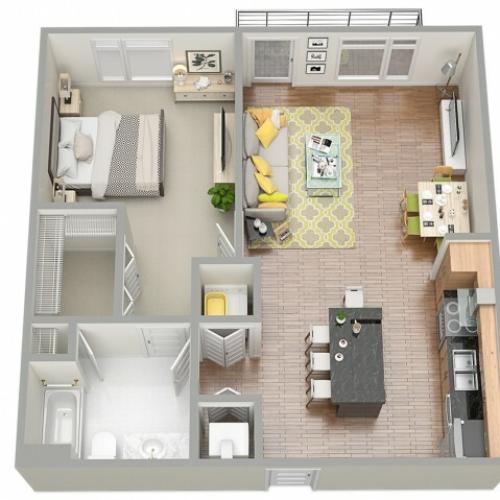 3D Floor Plan 2 | Clearwater Rentals | The Nolen