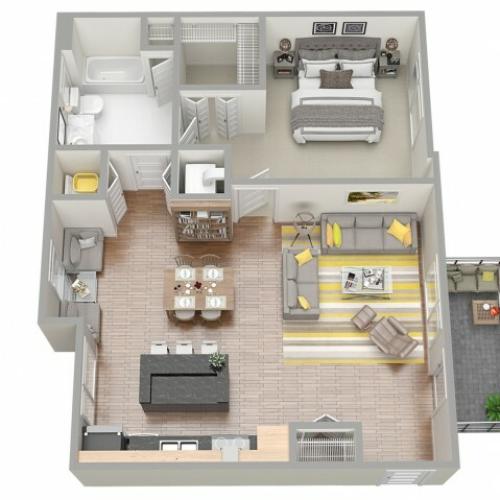 3D Floor Plan 5 | Luxury Apartments In Clearwater Fl | The Nolen