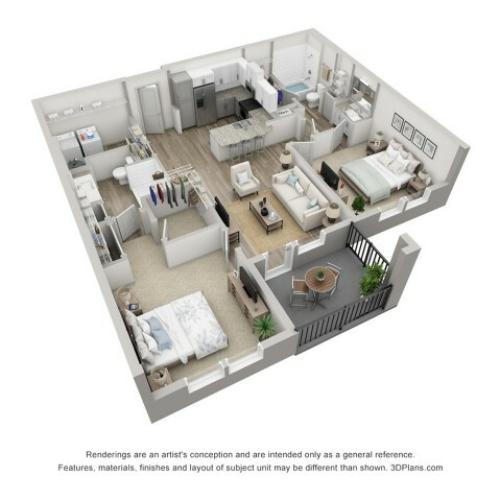 Burano | 2 Bedroom Floor Plan | Venice Isles Apartments | Apartments in Venice FL