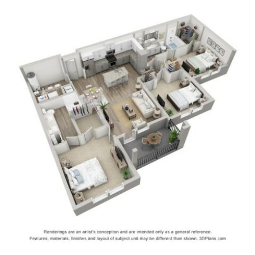 Murano | 3 Bedroom Floor Plan | Venice Isles Apartments | Venice Florida Apartments