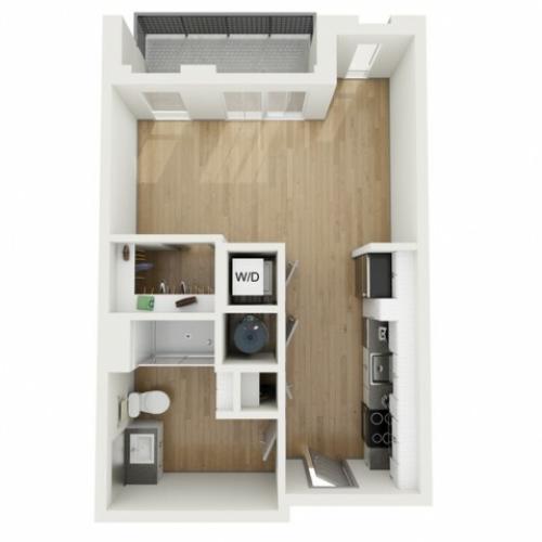 S4 Studio Floor Plan | 2501 Beacon Hill | Kansas City, MO Apartments