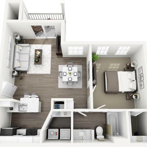 A1 - The Bellerive Floor Plan | Lexington Farms | Apartments in Overland Park, KS