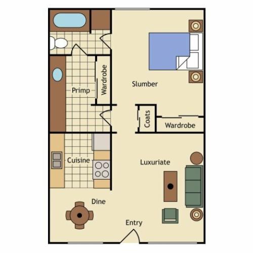 1 Bdrm Floor Plan | Apartments Near UC Davis | University Court