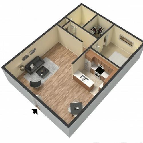 1 Bedroom Floor Plan | Sacramento Apartments | Villa Regia