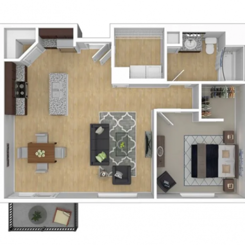 1 Bedroom Large Floor Plan