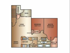Mimosa floor plan 2 bed 2 bath 1,180 square feet | Windmill Cove | Apartments in Sandy, UT