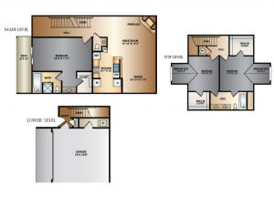 Tribune 3 Bed Floor Plan | Triton Terrace | Apartments in Draper, UT