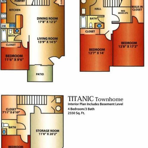 Titanic 4 Bed Townhome | Legacy Springs | Riverton UT Apartments