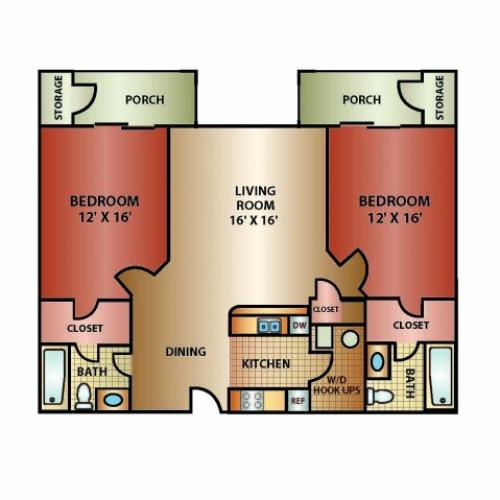 2 Bed 2 Bath, 1270 SQ. FT. | Apartments in Riverton, UT | Legacy Springs