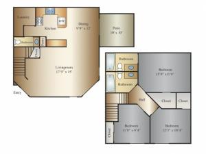 Tembo 3 Bed 2.5 Bath Townhome, 1390 SQ. FT.
