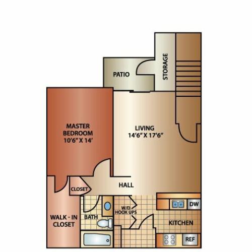 1 Bedroom 1 Bath, 800 sq. ft. | Orchard Cove | Roy, UT Apartments