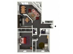 B1.5B Renovated Floorplan: 2 Bedroom, 1.5 Bathroom - 1134sqft.