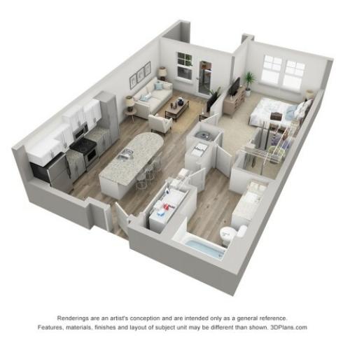Lido | 1 Bdrm Floor Plan | Venice Isles Apartments | Apartments for Rent Venice FL