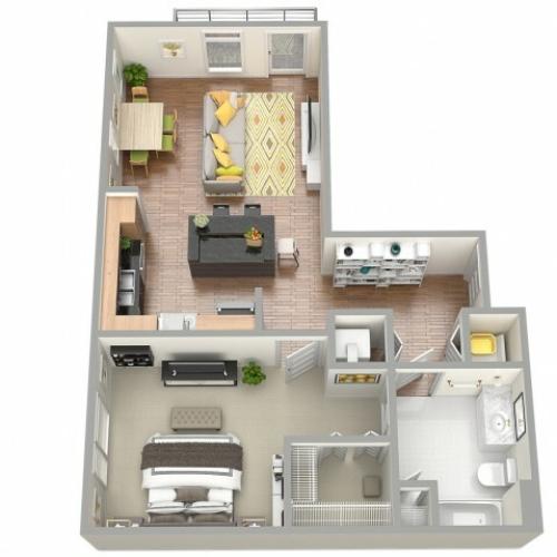 3D Floor Plan 1 | Clearwater Apartments | The Nolen