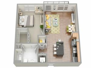 3D Floor Plan 2 | Clearwater Rentals | The Nolen