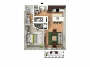 1 Bedroom Floor Plan | Lees Summit Apartments | Summit Square
