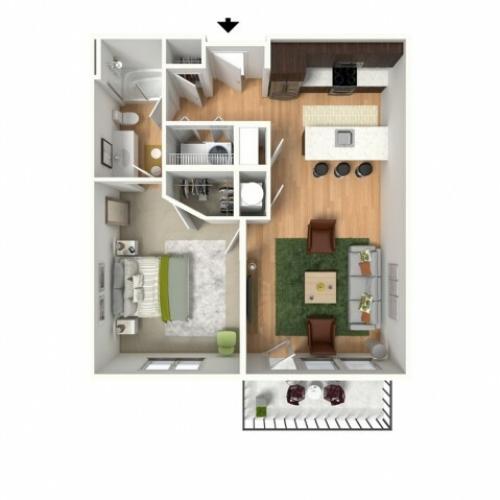 1 Bedroom Floor Plan | Lees Summit Apartments | Summit Square