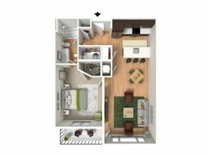 1 Bdrm Floor Plan | Lees Summit MO Apartments | Summit Square
