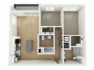 B9 Two Bedroom Floor Plan | 2501 Beacon Hill | Kansas City, MO Apartments