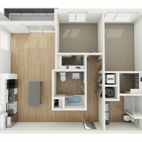 B9 Two Bedroom Floor Plan | 2501 Beacon Hill | Kansas City, MO Apartments