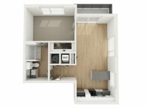 A6 One Bedroom Floor Plan | 2501 Beacon Hill | Kansas City, MO Apartments