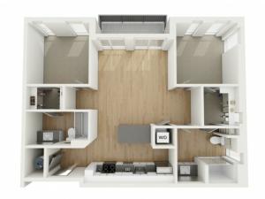 B4 Two Bedroom Floor Plan | 2501 Beacon Hill | Kansas City, MO Apartments