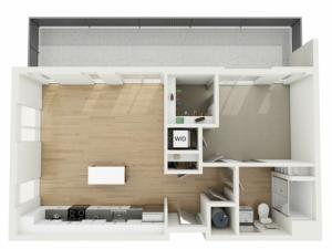 A4 One Bedroom Floor Plan | 2501 Beacon Hill | Kansas City, MO Apartments
