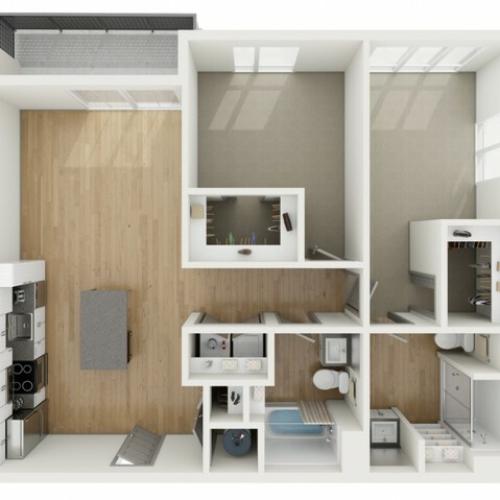 B10 Two Bedroom Floor Plan | 2501 Beacon Hill | Kansas City, MO Apartments
