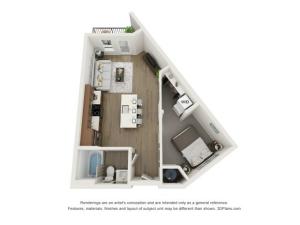Only in Clubhouse Bld. - Completely Non-Smoking | Studio Floor Plan  | The Donovan | Apartments in Lees Summit, Missouri