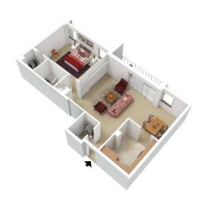 Corner Unit One Bedroom w/Furniture