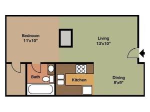 Junior 1 Bedroom floor plan