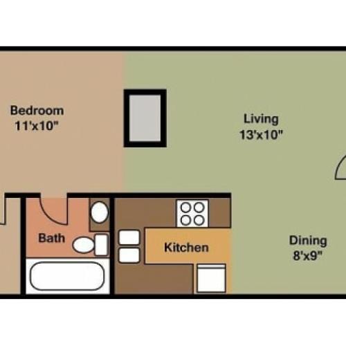 Junior 1 Bedroom floor plan