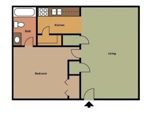 Cunning 1 Bedroom Floor Plan 2D
