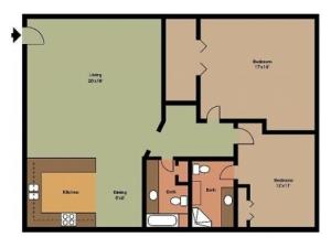 Embassy 2 bed floor plan 2D