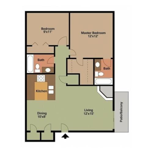 2 Bedroom, 2 bathroom with or without fireplace