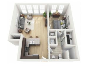 1 Bedroom floor plan Chesterfield Lofts