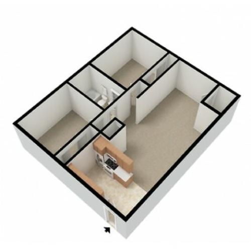 Markwood 2 Bedroom 1 Bath 3D